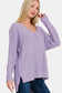 High-Low Center Seam V-Neck Sweater