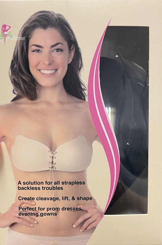 Lace-up Adhesive Bra Sticky Bra Black / B Lace-up Adhesive Bra Sticky Bra Black / B