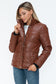 Pocketed Zip Up Turtleneck Puffer Jacket