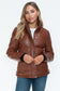 Pocketed Zip Up Turtleneck Puffer Jacket