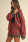 Plaid Long Sleeve Top and Shorts Set