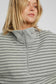 Striped Half Zip Short Sleeve Sweatshirt