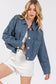 French Blue Cropped Denim Jacket