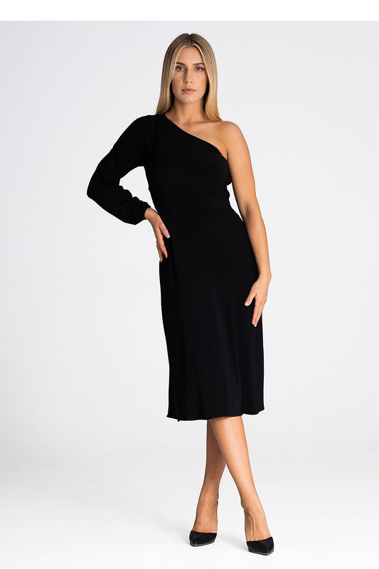 One Shoulder Mid-length Dress