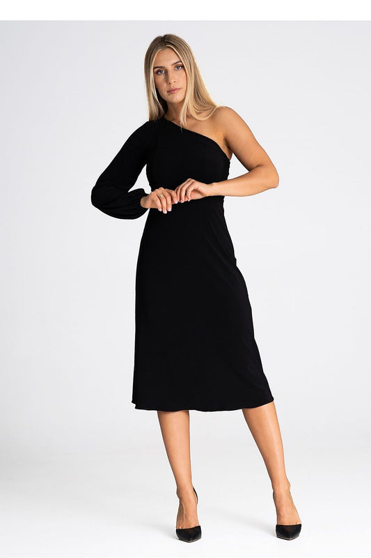 One Shoulder Mid-length Dress