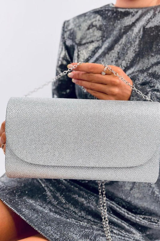 Silver Envelope Clutch Bag