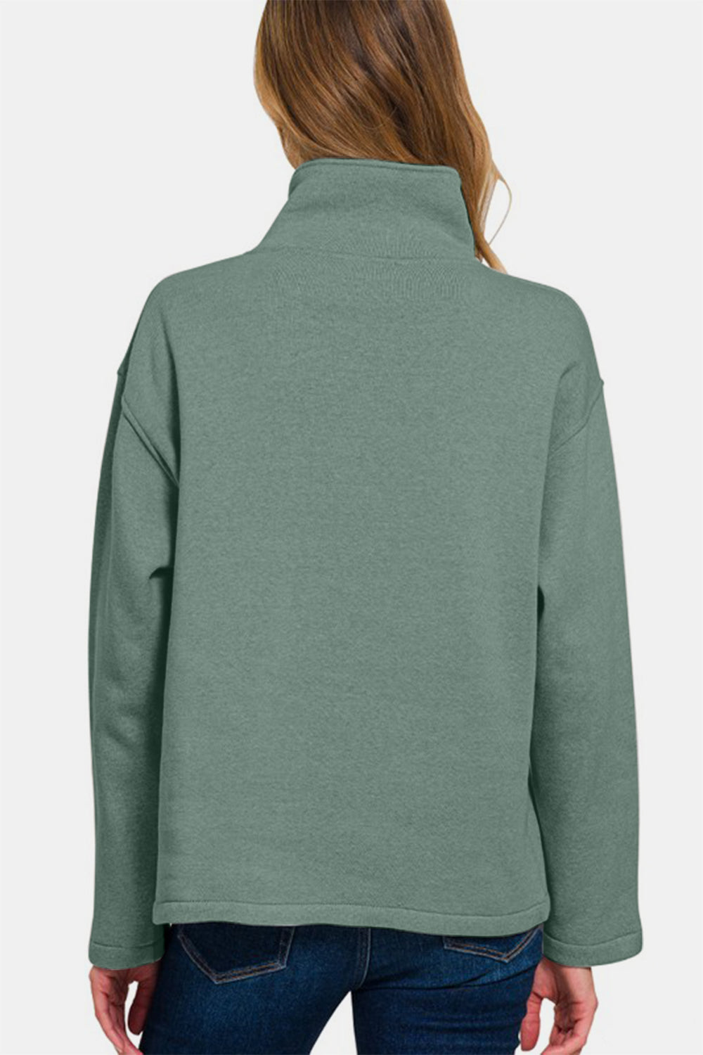 Ash Jade Turtleneck Fleece Sweatshirt