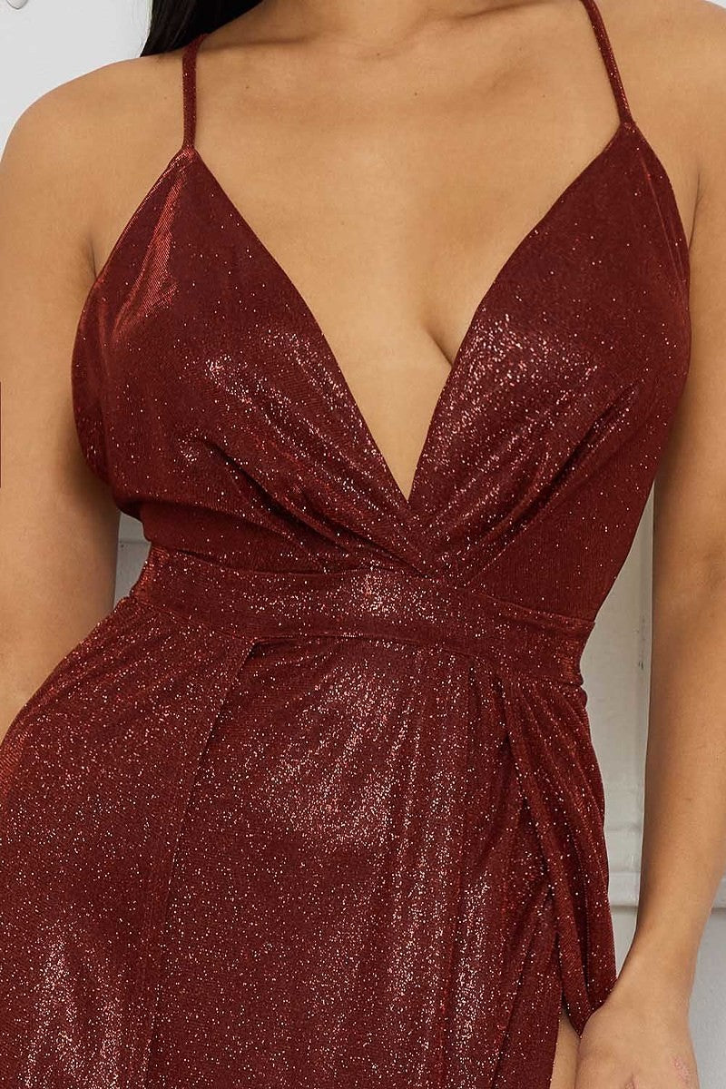 Glitter Fabric Maxi Dress