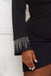 Black Rhinestone Fringe On Cuff Plus Size Mini Dress
